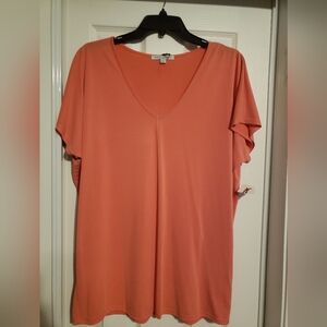 Green Envelope Coral V-Neck Women's Top